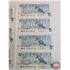 Image 2 : Canada $5 Bills 1986 (7) : - Thiessen/Crow #FOF6805122 - Thiessen/Crow #GNA1313629 - Thiessen/Crow #