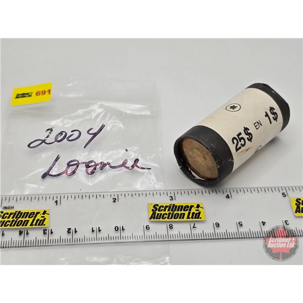 Canada $1 Loonie Roll 2004 (Original Roll) (NOTE: Rolls not opened by the Auction Company, so quanti