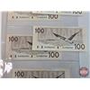 Image 6 : Canada $100 Bills 1988 (5 Consecutive) : Bonin/Thiessen #BJH3866305-6309 (See Pics for Varieties, Co