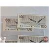Image 7 : Canada $100 Bills 1988 (5 Consecutive) : Bonin/Thiessen #BJH3866305-6309 (See Pics for Varieties, Co