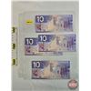 Image 1 : Canada $10 Bills 2005 (4 Consecutive) : Jenkins/Dodge #BTE8378767-8770 (See Pics for Varieties, Cond
