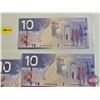 Image 2 : Canada $10 Bills 2005 (4 Consecutive) : Jenkins/Dodge #BTE8378767-8770 (See Pics for Varieties, Cond