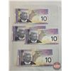 Image 4 : Canada $10 Bills 2005 (4 Consecutive) : Jenkins/Dodge #BTE8378767-8770 (See Pics for Varieties, Cond