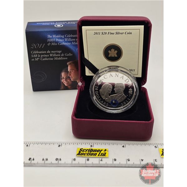 RCM Canada 2011 $20 Fine Silver Coin : The Wedding Celebration HRH Prince William of Wales & Miss Ca