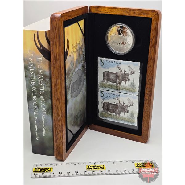 RCM Canada 2004 $5 Limited-Edition Stamp & Fine Silver Coin Set : The Majestic Moose (#16111 of 2555