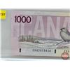 Image 2 : Canada $1000 Bill 1986 : Bonin/Thiessen #EKA2473826 (Note: Lot 735; 736 ; 738 ; 739 Sequential Seria