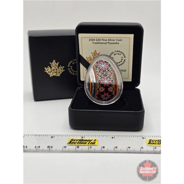 RCM Canada 2020 : $20 Fine Silver Coin : Traditional Pysanka (COA #3395/5000) (99.99%) (GST Exempt)
