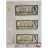 Image 1 : Canada $20 Bills 1954 (3) : - Beattie/Coyne #EE7159976 - Beattie/Rasminsky #ZE1856043 - Beattie/Rasm