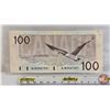 Image 8 : Canada $100 Bills (3): - Beattie/Rasminsky #BJ3357151 - Lawson/Bouey #AJA6333470 - Knight/Thiessen #