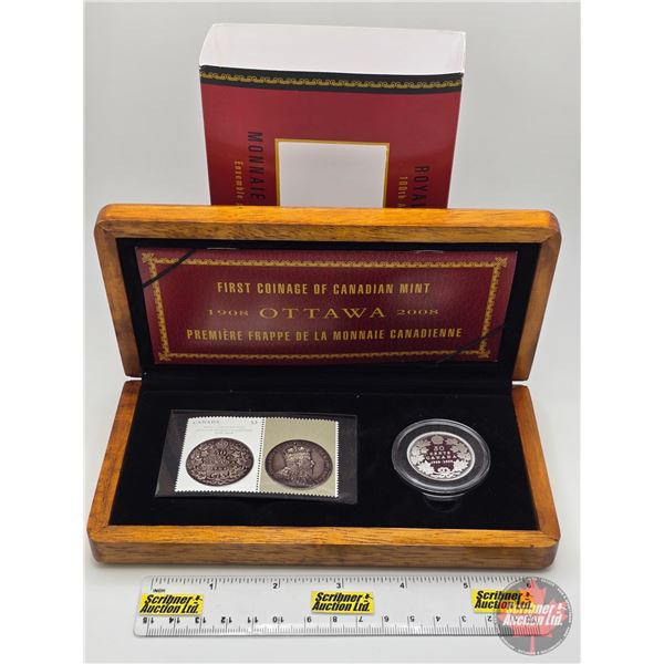 RCM Canada : 100th Anniversary 50-Cent Coin & Stamp Set ~ Limited Edition : 1908-2008 First Coinage 