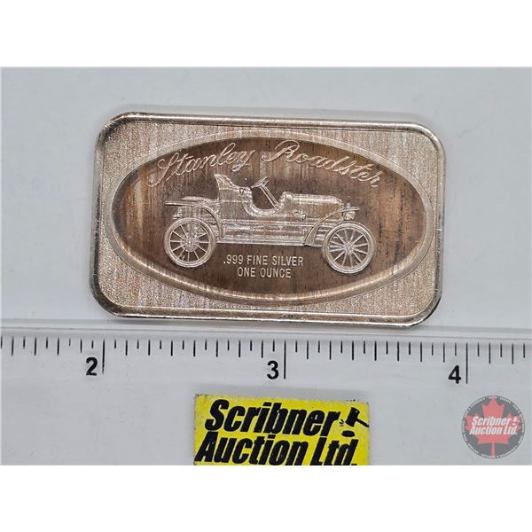 Silver Bullion Bar : Madison Mint : Stanley Roadster  (Fine Silver .999 : One Ounce) (GST Exempt)