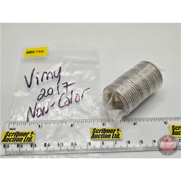 Canada $2 Toonie Roll : 2017 VIMY : Non-Color (Original Roll) (NOTE: Rolls not opened by the Auction