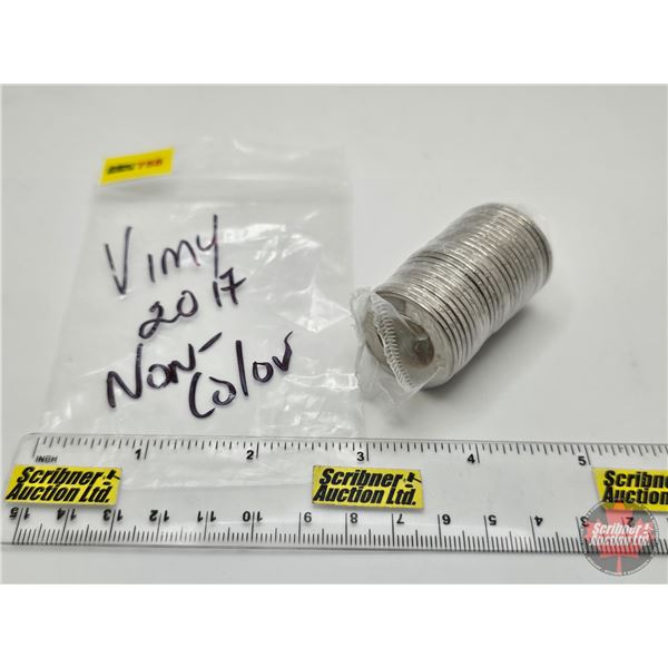 Canada $2 Toonie Roll : 2017 VIMY : Non-Color (Original Roll) (NOTE: Rolls not opened by the Auction