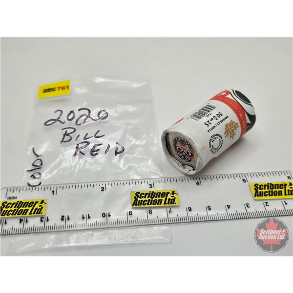 Canada $2 Toonie Roll : 2020 Bill Reid : Color (Original Roll) (NOTE: Rolls not opened by the Auctio