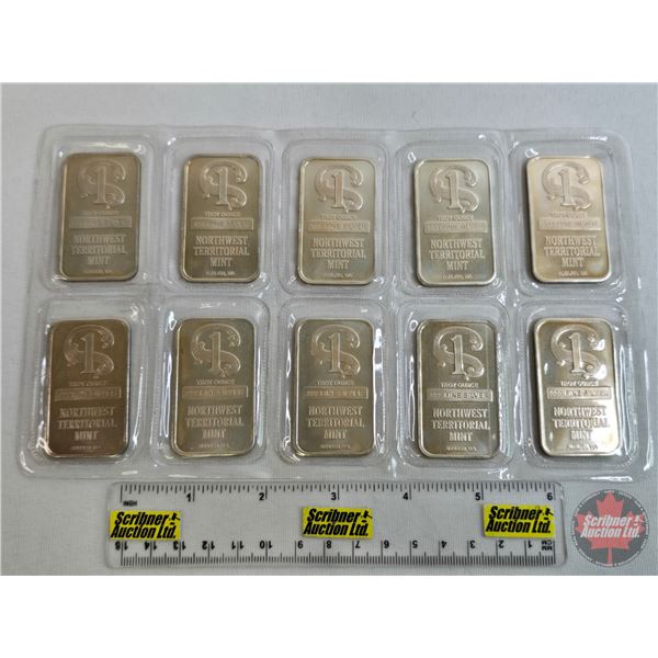 Silver Bullion Bars (10) : Northwest Territorial Mint   (Fine Silver .999 : One Ounce) (GST Exempt)