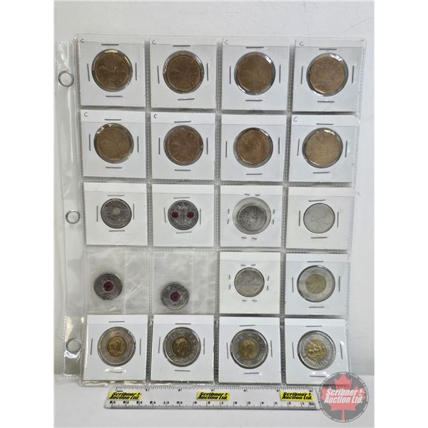Canada Coins Collector Combo: Twenty Five Cent / Loonie / Toonie (20 Coins) (1987 - 2015) (Intermitt