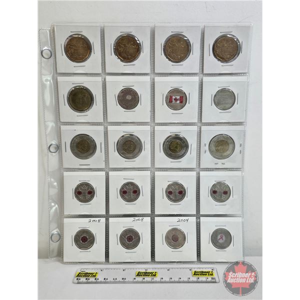 Canada Coins Collector Combo: Twenty Five Cent / Loonie / Toonie (20 Coins) (2000 - 2015) (Intermitt