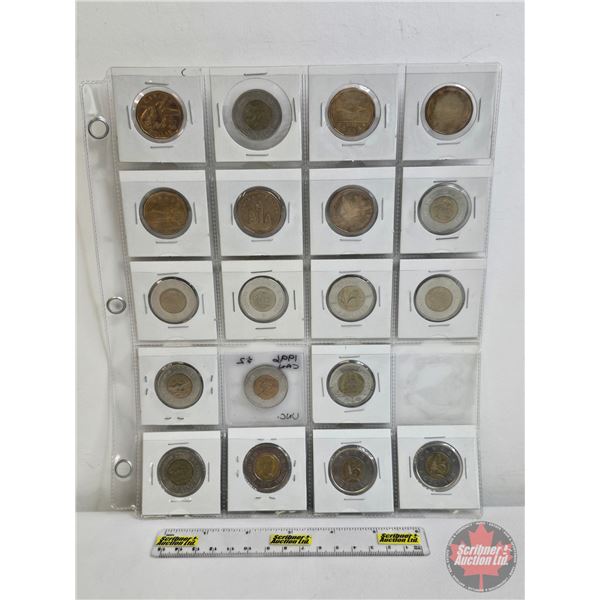 Canada Coins Collector Combo: Loonie / Toonie (19 Coins) (1995 - 2012) (Intermittent ~ See Handwritt