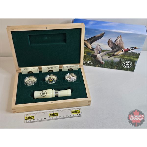RCM Canada 2013 $10 Ducks of Canada - Pure Silver 3-Coin Set with Display Case and Duck Call - Malla