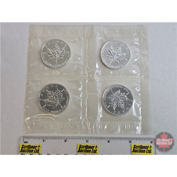 RCM Canada 2003 Silver Maple Leaf $5 Coins (4) : (Fine Silver .9999 : 1 Oz / Each) (GST Exempt)