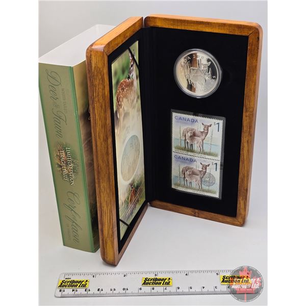 RCM Canada 2005 $5 Limited-Edition Stamp & Fine Silver Coin Set : Deer & Fawn (#08390 of 25555) (99.