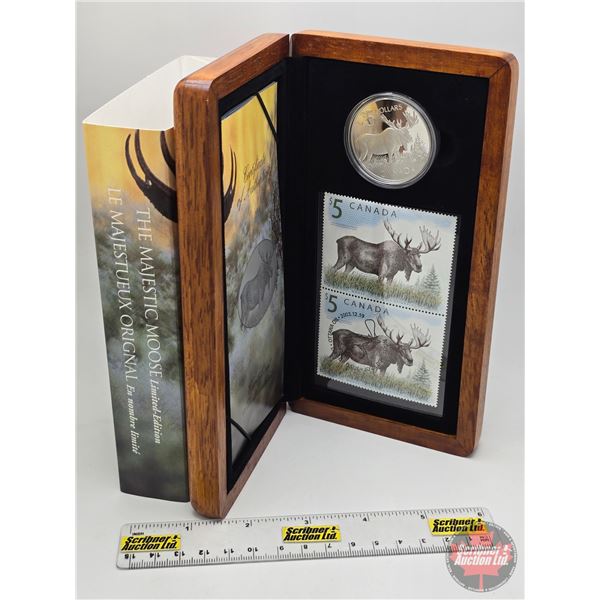 RCM Canada 2004 $5 Limited-Edition Stamp & Fine Silver Coin Set : The Majestic Moose (#15981 of 2555