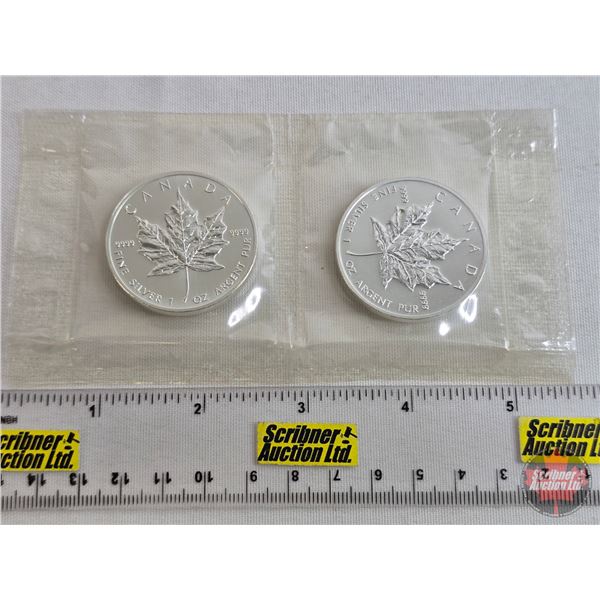 RCM Canada 2003 Silver Maple Leaf $5 Coins (2) : (Fine Silver .9999 : 1 Oz / Each) (GST Exempt)