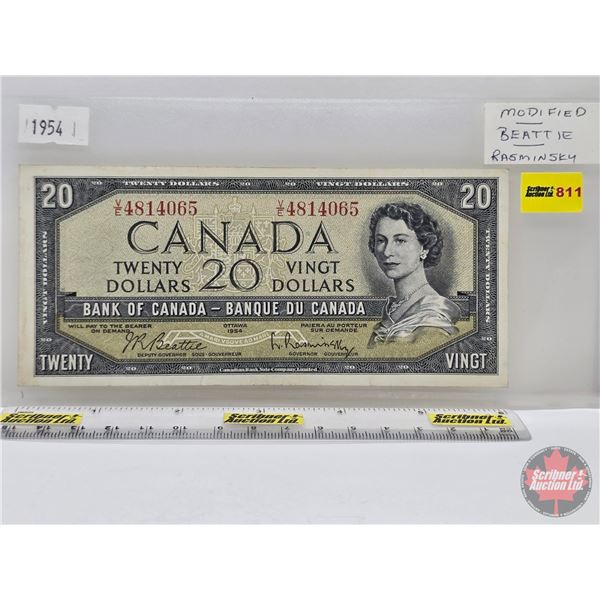 Canada $20 Bill 1954 : Beattie/Rasminsky #VE4814065 (See Pics for Varieties, Conditions, Serial Numb