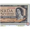 Image 3 : Canada $50 Bill 1954 : Beattie/Rasminsky #BH1951204 (See Pics for Varieties, Conditions, Serial Numb