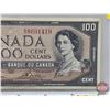 Image 3 : Canada $100 Bill 1954 : Lawson/Bouey #BJ8691419 (See Pics for Varieties, Conditions, Serial Numbers,