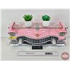 Image 2 : Elvis Pink Cadillac 3-D Front Lighted Wall Decor Shelf w/Faux Plants