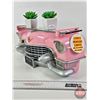 Image 3 : Elvis Pink Cadillac 3-D Front Lighted Wall Decor Shelf w/Faux Plants