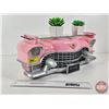 Image 6 : Elvis Pink Cadillac 3-D Front Lighted Wall Decor Shelf w/Faux Plants