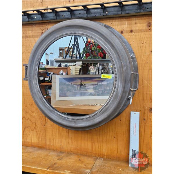 Porthole Style Vanity Mirror  (Measures : 23"H x 25"W x 7-1/2"D)
