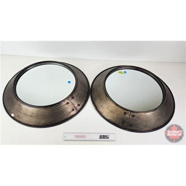 Metal Industrial Style Mirrors (2) (Measures : 26 H x 24 W x 4 D)