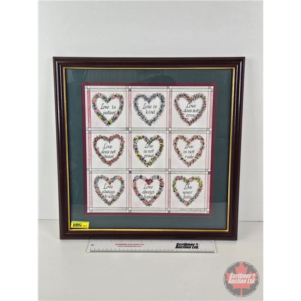 Framed Print :  Love is Patient, Kind, Does Not Envy….    (Measures : 17-3/4 H x 17-3/4 W)
