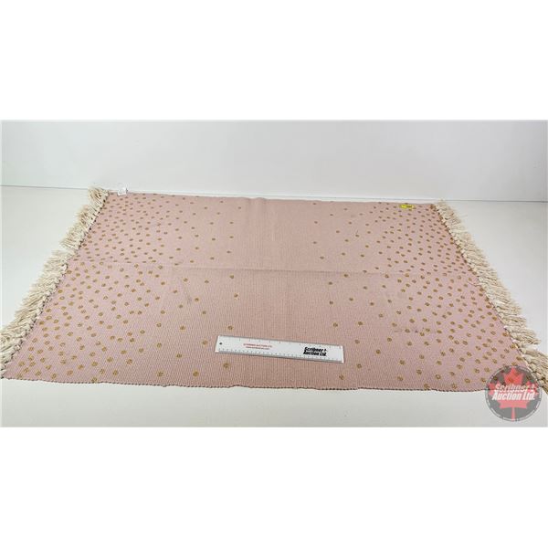 Pink Tassel Rug w/Gold Spot Design (Measures : 30-1/2 W x 48 L)