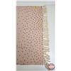 Image 2 : Pink Tassel Rug w/Gold Spot Design (Measures : 30-1/2"W x 48"L)
