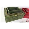 Image 3 : Green & Red Wooden Crates (8 Total)  - Red (3) - Green (5) (Largest Measures : 9-3/4"H x 22"W x 15-1