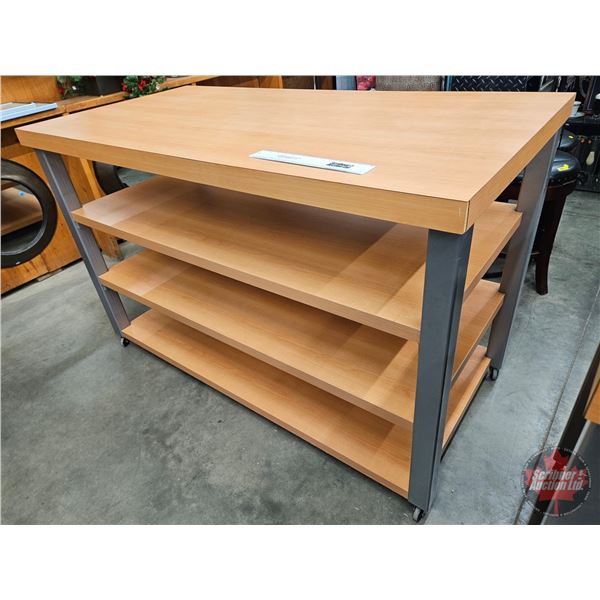 Store Fixture : Industrial Rolling 4 Tier Display Table