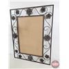 Image 2 : Metal Floral Glass Top Side Table w/Metal Floral Picture Frame (Table Measures : 21-1/4"H x 16"W x 1