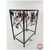 Image 5 : Metal Floral Glass Top Side Table w/Metal Floral Picture Frame (Table Measures : 21-1/4"H x 16"W x 1