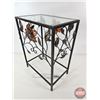 Image 6 : Metal Floral Glass Top Side Table w/Metal Floral Picture Frame (Table Measures : 21-1/4"H x 16"W x 1