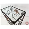 Image 7 : Metal Floral Glass Top Side Table w/Metal Floral Picture Frame (Table Measures : 21-1/4"H x 16"W x 1