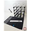 Image 1 : Wine Collector Combo : Black Wooden Wine Rack, Glasses (4), Place Mat & Cork Screw (Rack Measures : 