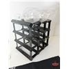 Image 3 : Wine Collector Combo : Black Wooden Wine Rack, Glasses (4), Place Mat & Cork Screw (Rack Measures : 