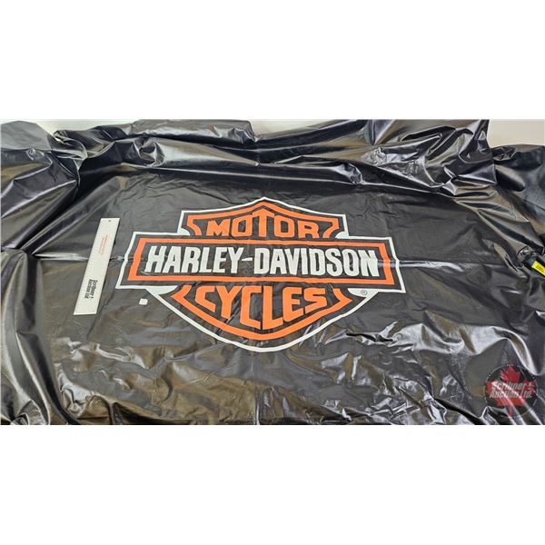 Harley Davidson Black Vinyl Pool Table Cover  (Measures : 108 L  x 64 W )