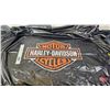 Image 1 : Harley Davidson Black Vinyl Pool Table Cover  (Measures : 108"L  x 64"W )