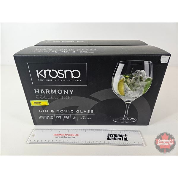 Krosno Harmony Collection Gin & Tonic Glass Set (6pcs) (Box Measures : 8-1/2 H x 14 W x 9-1/2 D)