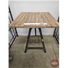 Image 1 : Rustic Wooden Adjustable Table w/Metal Legs (Lowest Measurement : 30-3/4"H x 26-1/2"W x 27-1/2"D)
